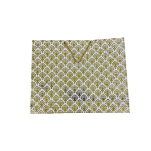 White And Gold flowers carry bag (14*18)